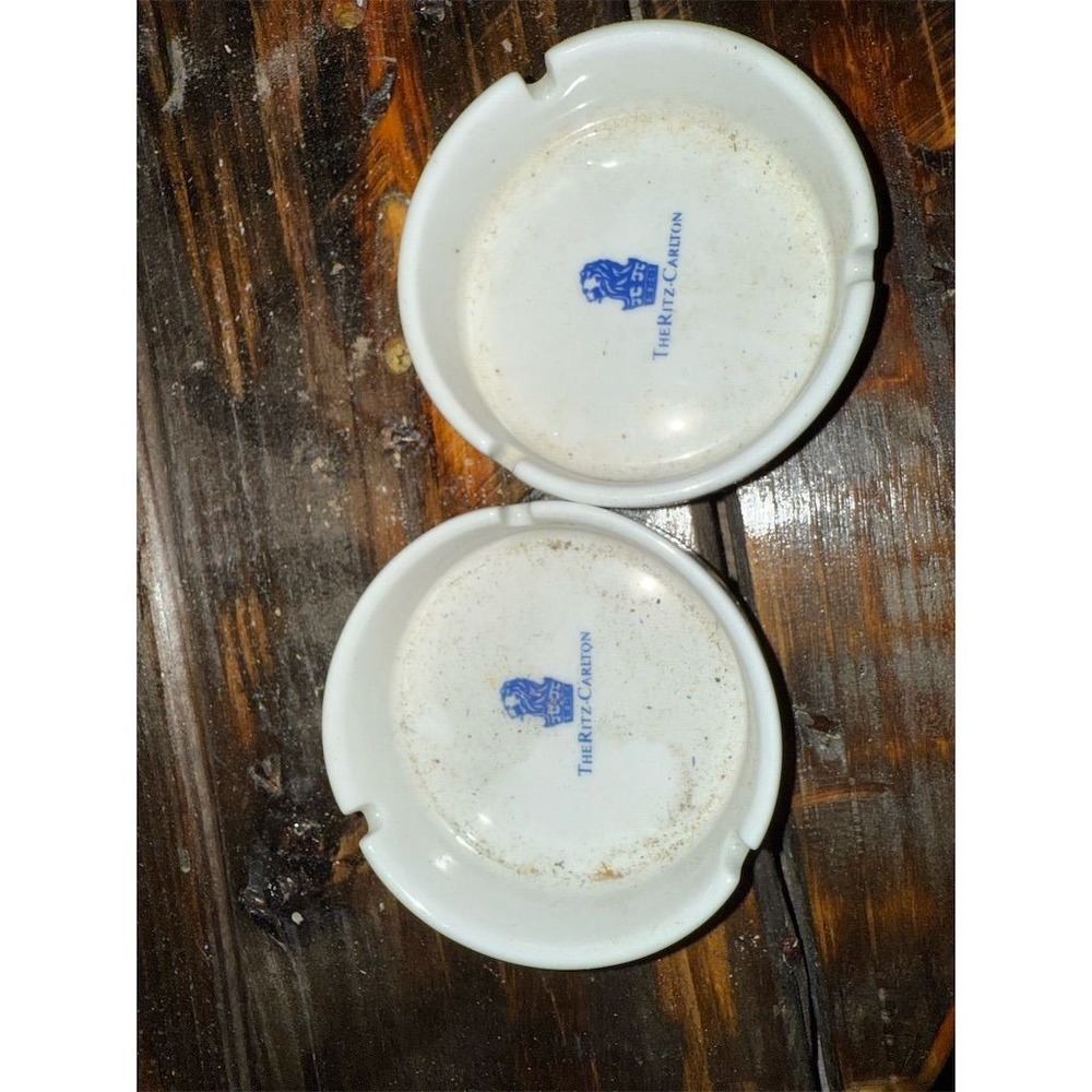 Vintage Ritz-Carlton Hotel Ashtray Set of‎ 2 Car Ashtrays collectible tobacciana
